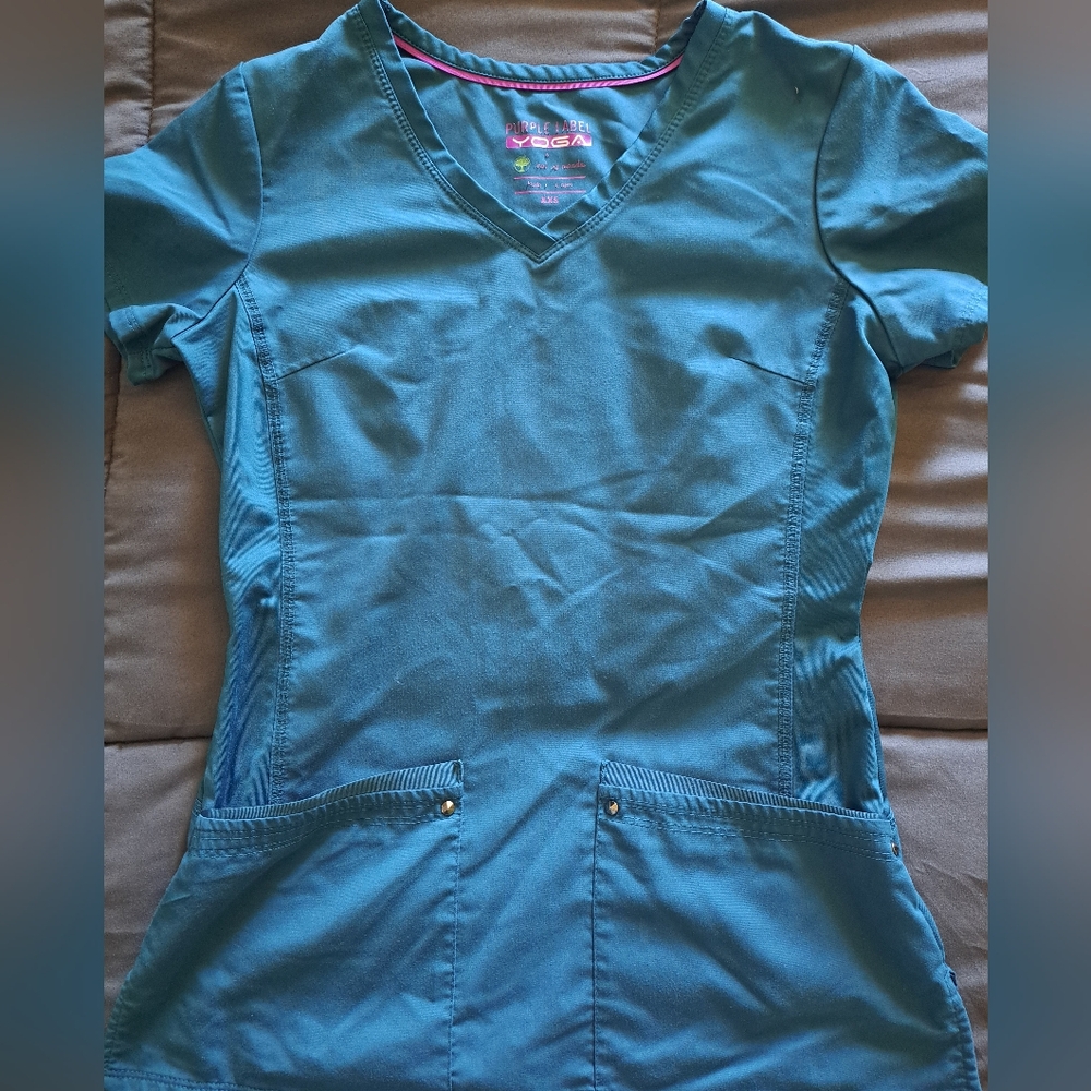 Women's Blue Scrub Top